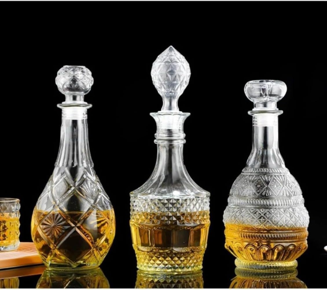 空き瓶、様々なブランドの空のグラス7個セット。 Amazon | ウイスキーボトル空き瓶860 mlワインウイスキーブランデー